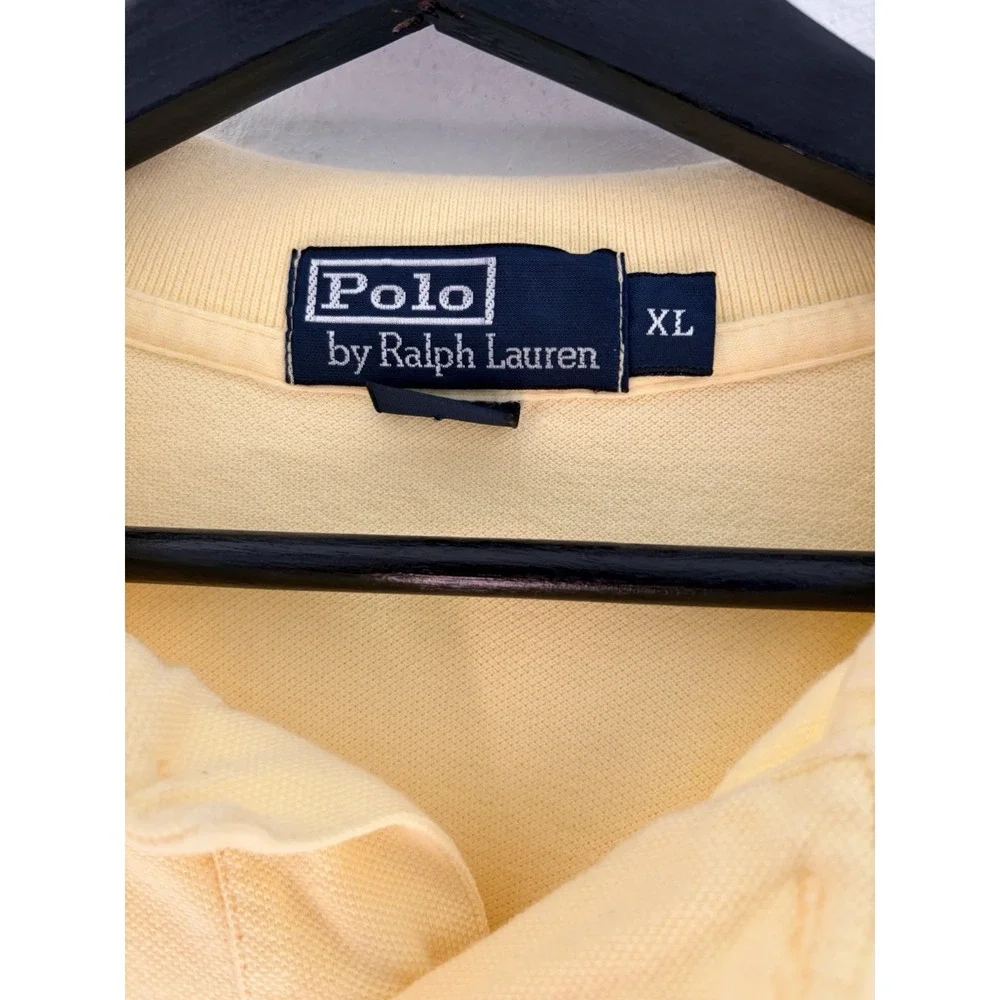Polo Ralph Lauren Mens Yellow Short Sleeve Polo Shirt Cotton Size XL